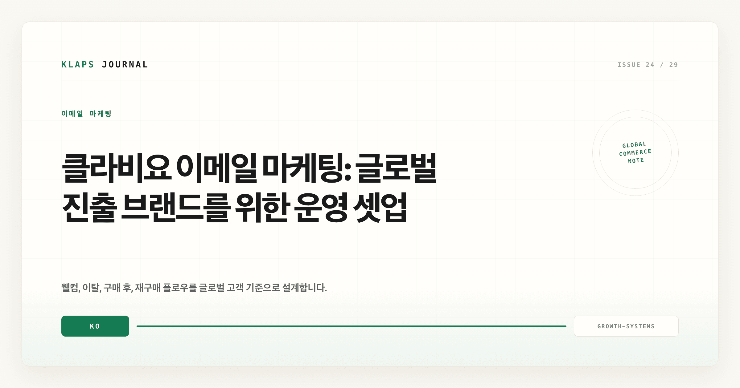 클라비요 이메일 마케팅: 글로벌 진출 브랜드를 위한 운영 셋업
