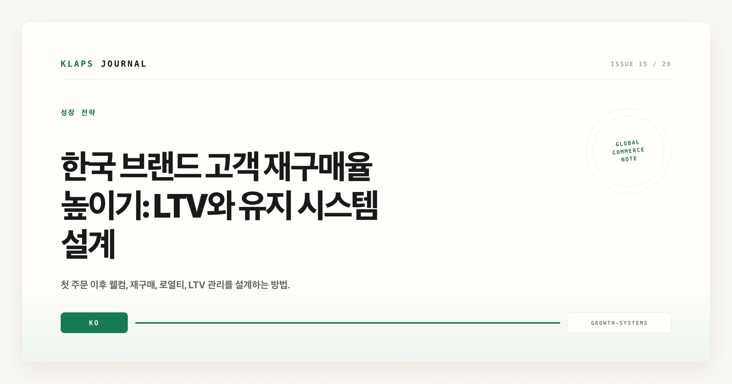 한국 브랜드 고객 재구매율 높이기: LTV와 유지 시스템 설계