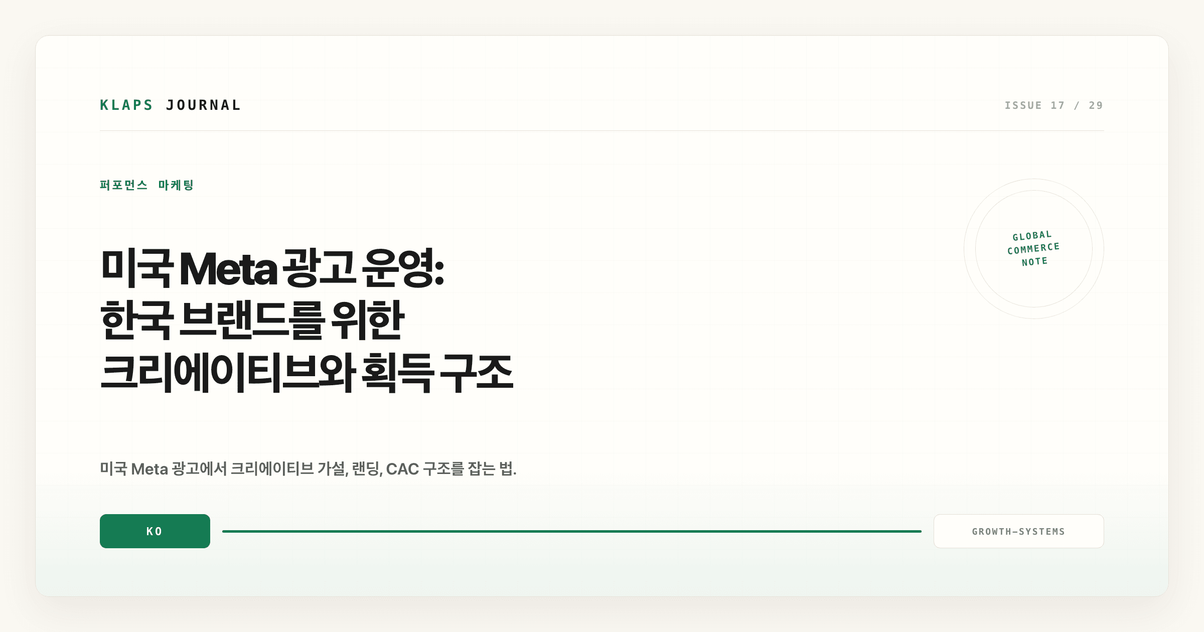 미국 Meta 광고 운영: 한국 브랜드를 위한 크리에이티브와 획득 구조